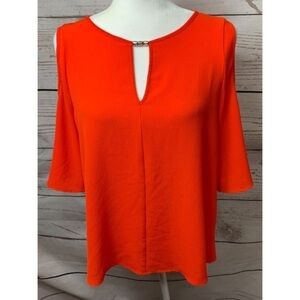NWOT Halo Keyhole Cold Shoulder 3/4 Sleeve Blouse
